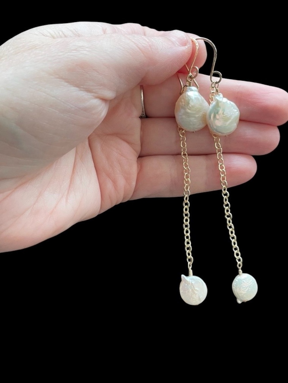 Handcrafted Pearl and 14K Gold Filled Earrings